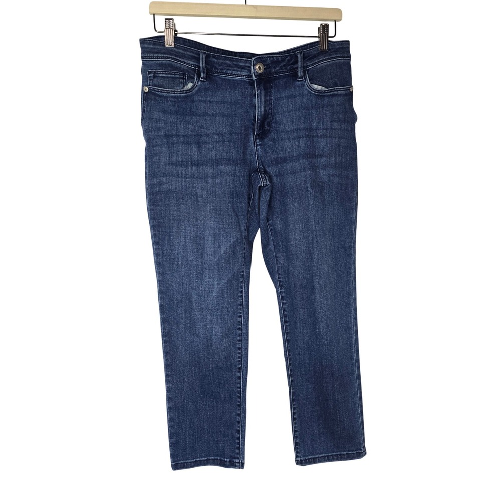 J.Jill Authentic Fit Slim Ankle Jeans Womens 10P Blue Cotton‎ Lyocell Stretch